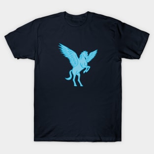 Blue Pegasus Line Drawing T-Shirt